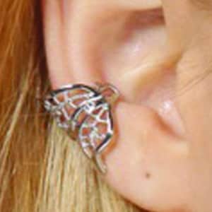 Butterfly Wing Ear Cuff, festival and fashion accessory. Silver or Gold, non pierced, clip on, cartilage