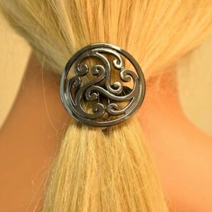 Celtic Hair Hook ponytail holder, Hair Accessory, one size fits all, Available in Silver, Gold, Gun Black, Pink, Purple,Blue image 8