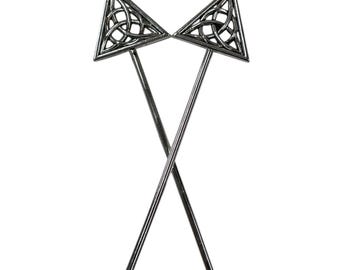 Unity Celtic Knot Hair Sticks – Bun & Updo Pins Festival Hair Jewelry by Medieval Metal