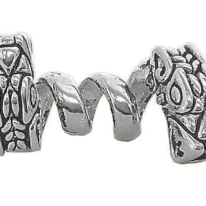 Double Headed Dragon Hair Bead – Silver, Copper, or Gold Braid & Dread Accessory