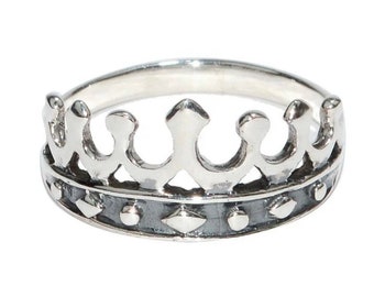 Crown Ring, Celtic, Sterling Silver, Sizes 5-10