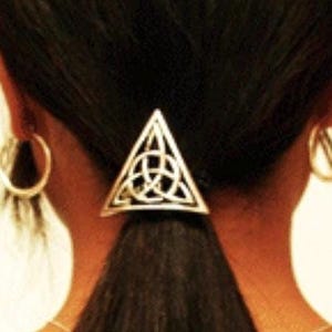 Celtic Triquetra Hair Hook, Celtic Hair Pin, Boho Festival Hair Slide, Silver Hair Jewelry