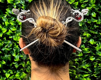 Dragon Hair Stick, Bun Pin, Updo Hair Stick, Fantasy Hair Pin, Celtic Hair Accessory, Dragon Hair Jewelry