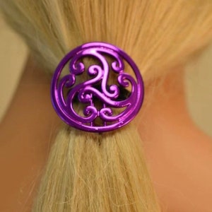 Celtic Hair Hook ponytail holder, Hair Accessory, one size fits all, Available in Silver, Gold, Gun Black, Pink, Purple,Blue image 7