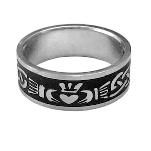 Claddagh Band Ring - keltischer Edelstahlring für Männer & Frauen