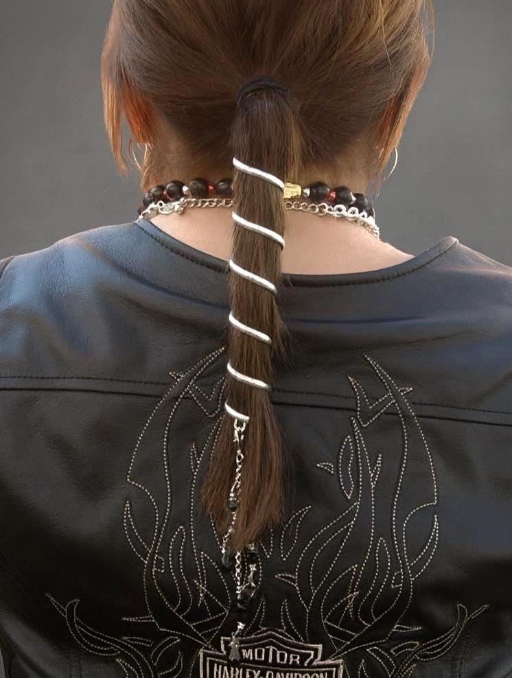 Silver Plated Hair Spiral with Heart Charm Hair Spiral Silver - Etsy main image 4