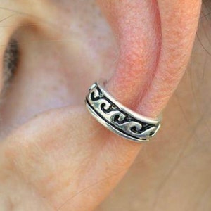 Wave Ear Cuff, non pierced clip on ear jewelry, Cuff & Wrap Earrings, Silver or Gold