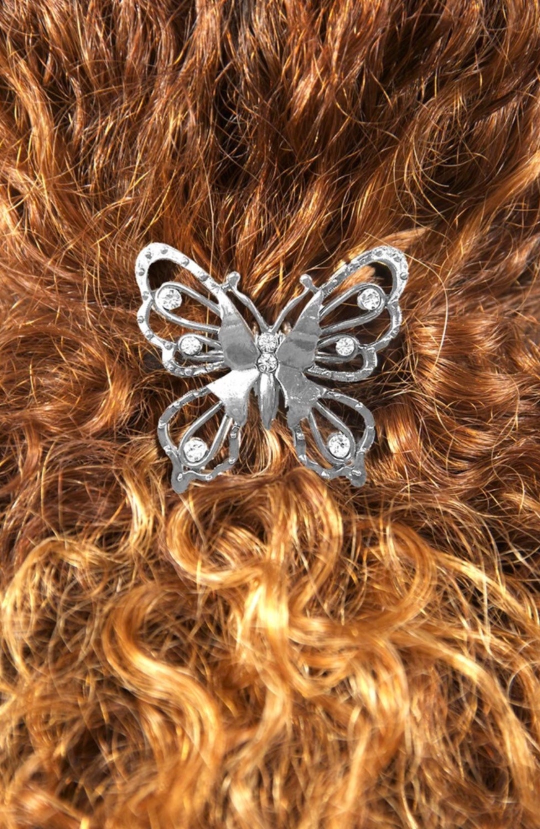 Barrette Papillon Strass Barrette Cheveux Papillon 3D Strass Doré - Accessoire Coiffure Vintage - 14x8,5cm Déco Cheveux 3d