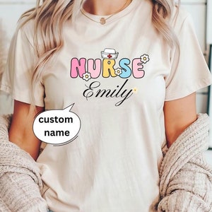 Nurse Shirt Custom Nurse T-shirt Personalized Name Nurse Shirt Nurse Gift New Nurse Cute Nurse Student Tee Gift for Nurse Nurse Sweatshirt