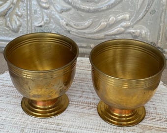 Vintage Garden Path Designs Brass Bowls With Copper Ring/Decorative Brass Bowl/Aged Brass/4.25&quot; x 4.5&quot; x 3.25&quot;
