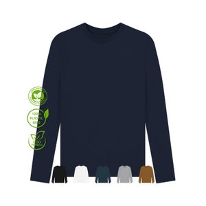 Organic Cotton Men’s Long Sleeve T-Shirt - Stylish Men’s Fashion in 6 Colours - Comfortable, Soft, Eco-Friendly, Perfect for Casual Wear