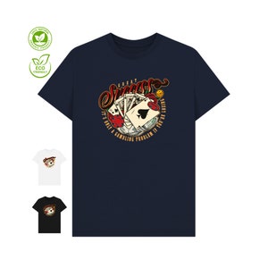 T-shirt unisexe à col rond - T-shirt graphique sur le thème des jeux d'argent, cartes de poker et jetons, ce n'est un problème que si vous perdez du temps, excellente idée cadeau