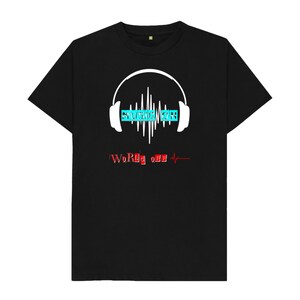 Men&#39;s Black Crew Neck T-Shirt - &#39;Music On&#39; Headphones Graphic Design, Cool Casual Tee for Music Lovers, Unique Gift Idea, Comfortable Fit