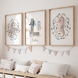 Personalisiertes Unter dem Meer-Druck, Wal-Kinderzimmer-Wandkunst, unter dem Meer Benutzerdefiniertes Namensschild, benutzerdefinierter unter dem Meer-Druck, benutzerdefinierte Ozeankunst,