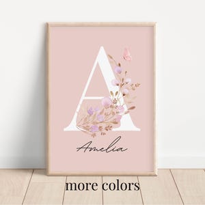 Custom Initial Wildflowers Print | Wildflowers Nursery Print | Baby Girl Nursery Decor | Boho Nursery | Nursery Print |Printable Nursery Art