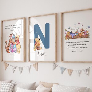 Set of 3 Winnie the Pooh Personalized Name Print, Winnie the Pooh Custom Quotes Print,New baby gift, Pooh Digital Download, Pooh Quotes