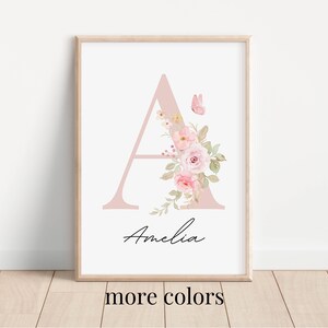 Custom Initial Wildflowers Print | Wildflowers Nursery Print | Baby Girl Nursery Decor | Boho Nursery | Nursery Print |Printable Nursery Art