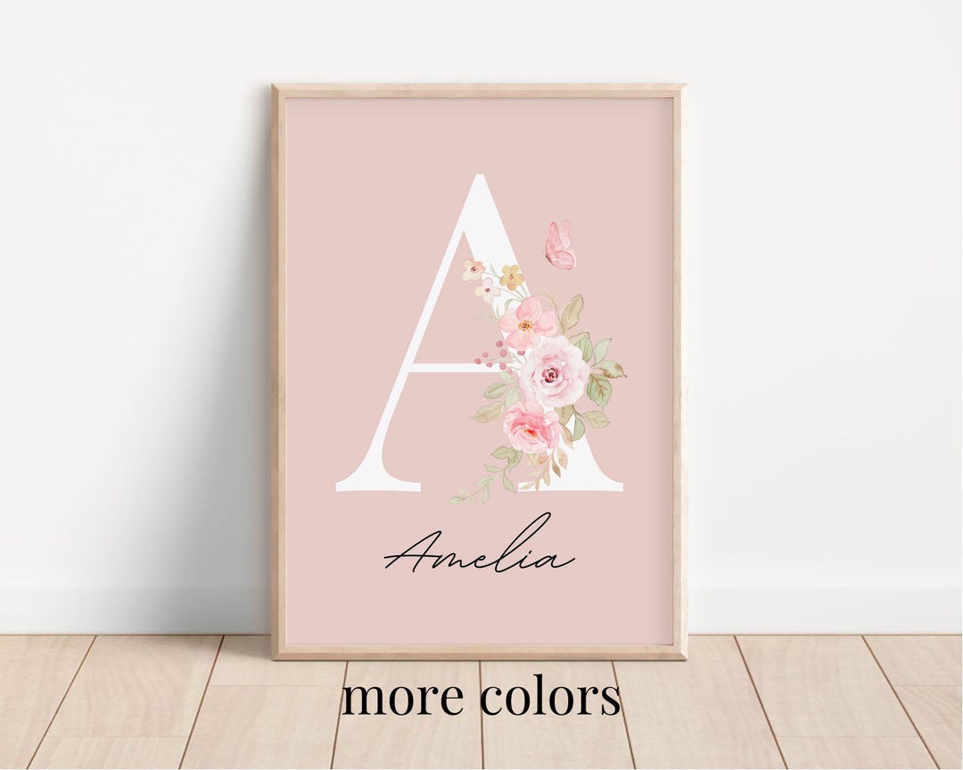 Custom Initial Wildflowers Print | Wildflowers Nursery Print | Baby ...