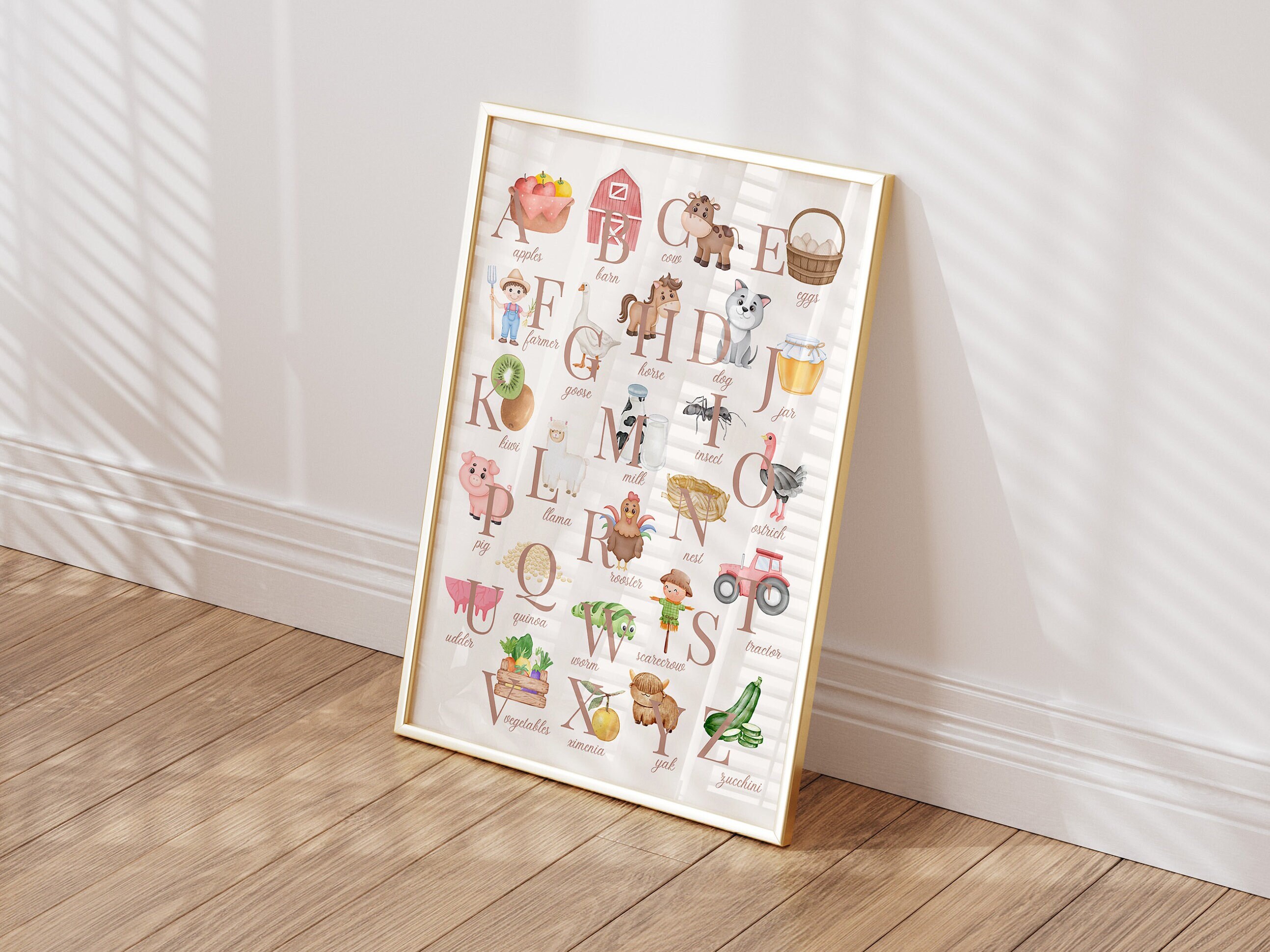 Farm Alphabet Poster, Farm Alphabet Print, Farm Alphabet,abc Farm, Farm
