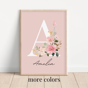 Custom Initial Wildflowers Print | Wildflowers Nursery Print | Baby Girl Nursery Decor | Boho Nursery | Nursery Print |Printable Nursery Art