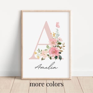 Custom Initial Wildflowers Print | Wildflowers Nursery Print | Baby Girl Nursery Decor | Boho Nursery | Nursery Print |Printable Nursery Art