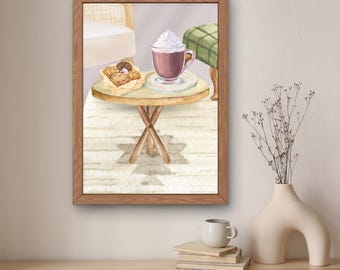 Winter Hot Chocolate Print: Cozy Holiday Wall Art (Digital Download)