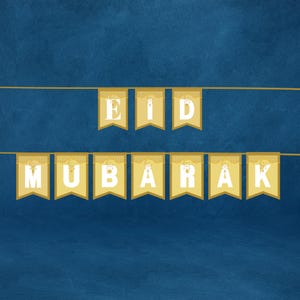Eid Mubarak | Banner | gold | Beige | Ramadan Decoration | Modern | Eid Adha | Ramadan | Islamic Decor | Printable | Digital Download