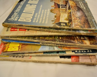 Vintage Magazines, House beautiful, Building manual, Better homes and gardens 1950's, 1960's, 1970's ,descriptions below