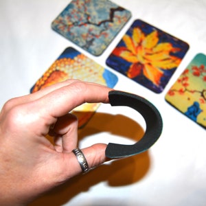 Fine Art Coasters, set of 5, zen, drink coaster, made of flexible neoprene, buddha, asian, gift, present image 5