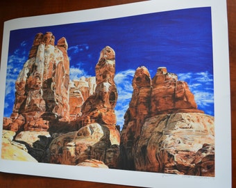 Needles Print, 10" x 16", Canyonlands national park, Utah, desert, Artist signed