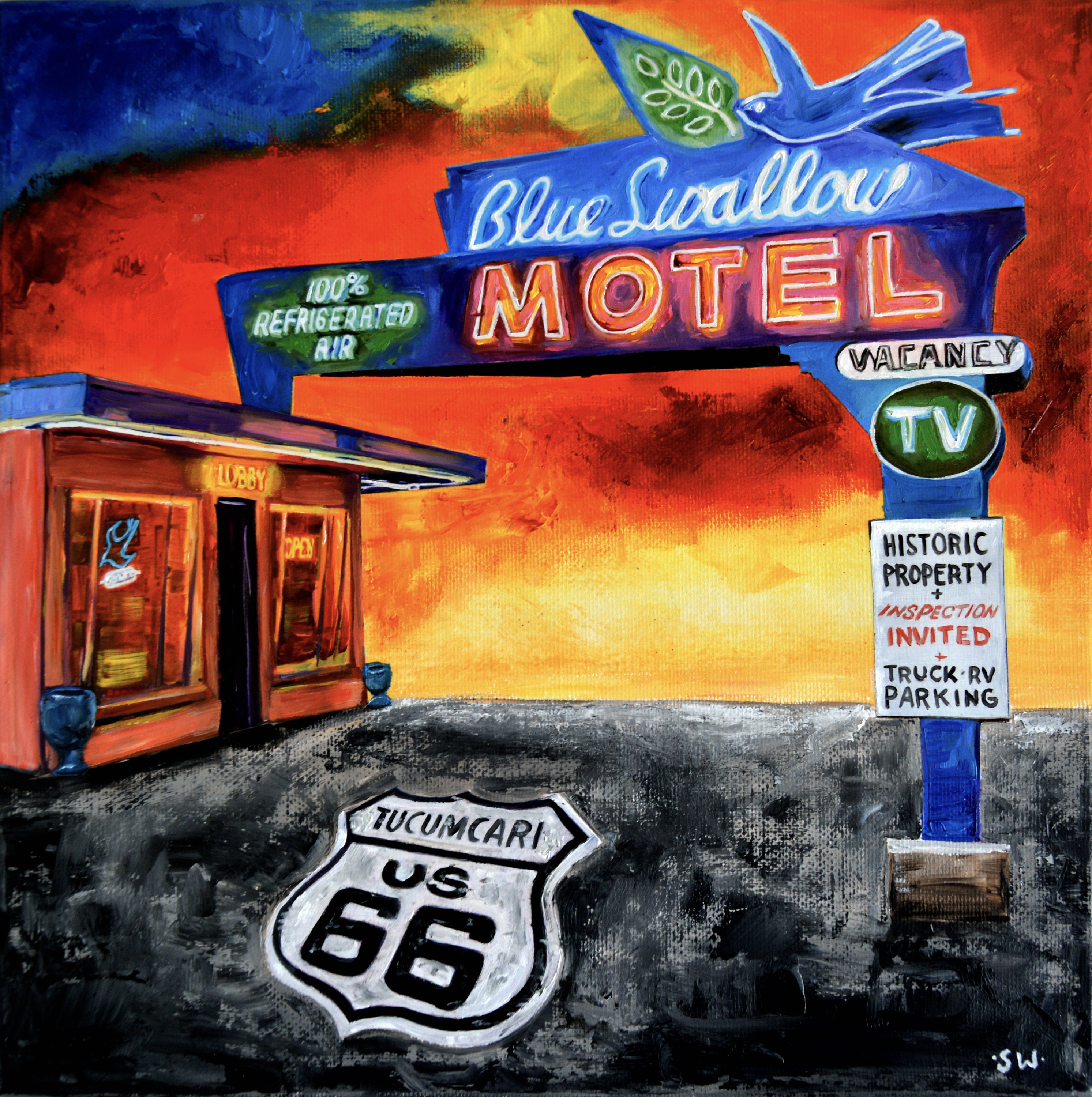 Route 66 Painting Prints, Artist Signed, Rt66, Original Art, 8