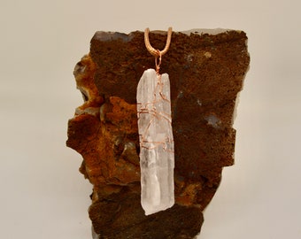 Raw Natural Selenite, hand wrapped pendant, necklaces, stone, you choose your favorite one, wire wrapped, hand picked, gem stone, healing