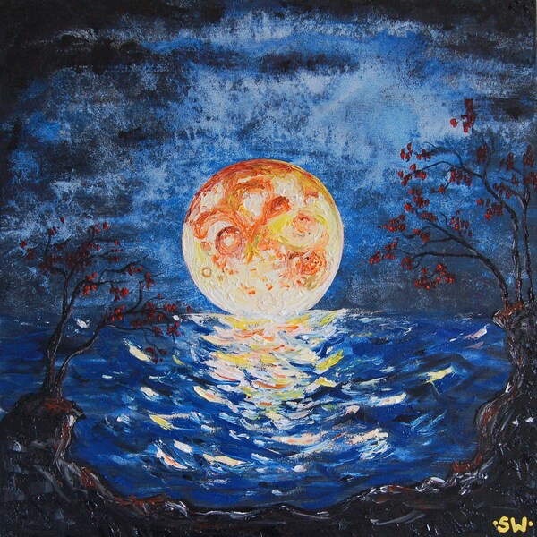 I'm Hoping For A Full Moon Tonight Original Oil Painting