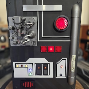 Death Star inspired control panel themed room prop display