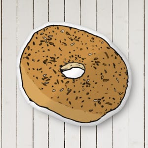 Bagel Pillow, Everything Bagel Pillow, NYC Bagel Pillow