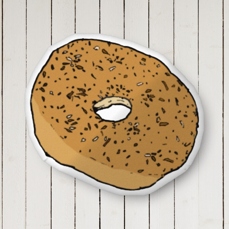 Bagel Pillow, Everything Bagel Pillow, NYC Bagel Pillow