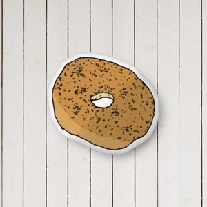 Bagel Pillow, Everything Bagel Pillow, NYC Bagel Pillow