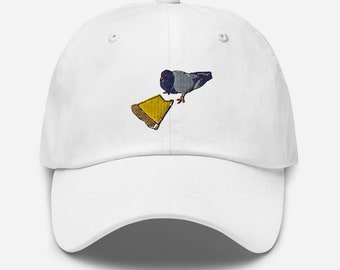 Gorra de pizza de NYC Pigeon: gorra de sarga de algodón bordada