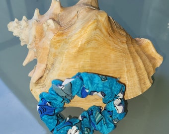 Shark print print scrunchie