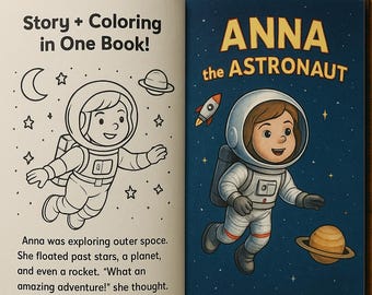 Personalized Story | Coloring Book with Child&#39;s Name – Printed Gift for Kids – Firefighter, Astronaut & More Themes – Physical Book