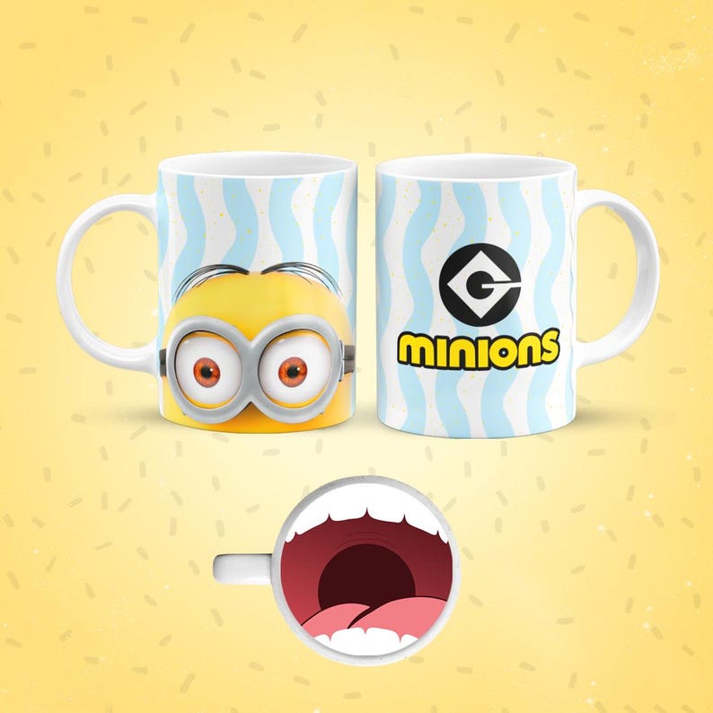Funny Cartoon Mouth Mug Wraps Bundle Vol.2 | Cute Character Sublimation Templates | 11oz Cup PNGs | Instant Download image 11