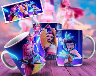 Demon Hunters Mug Wrap Sublimation Bundle | 11oz Cup Wraps JPG | DIY Mug Templates | Printable JPG Designs | Digital Download