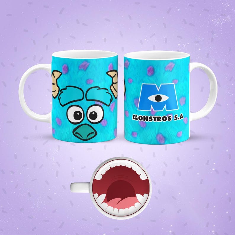 Funny Cartoon Mouth Mug Wraps Bundle Vol.2 | Cute Character Sublimation Templates | 11oz Cup PNGs | Instant Download image 13