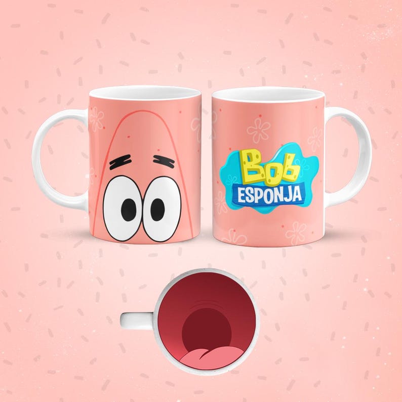 Funny Cartoon Mouth Mug Wraps Bundle Vol.2 | Cute Character Sublimation Templates | 11oz Cup PNGs | Instant Download image 2