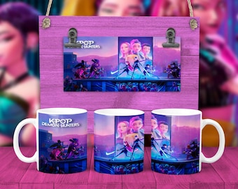 Demon Hunters Mug Wrap Sublimation Bundle | 11oz Cup Wraps JPG | DIY Mug Templates | Printable JPG Designs | Digital Download