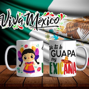 Sublimeringsmuggar för mexikanska självständighetsdagen | Mexikanska dockor, Huichol och Adelita-designer | PDF-, CDR- och PNG-mallar | Direktnedladdning