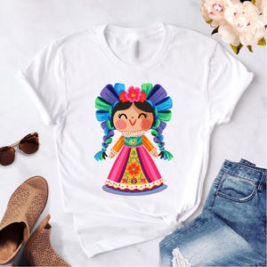 Sublimation Mexican Regional Beach Dolls | 19 Designs of Traditional Huichol Adelitas Dresses | PNG SVG Format | Digital Download
