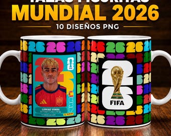 World Cup 2026 Mug Templates | Soccer Figurine Designs for Sublimation PNG | Digital Download