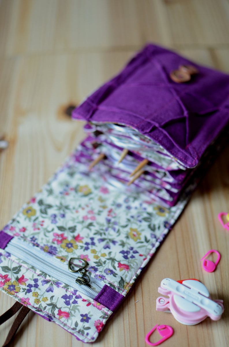 Circular knitting needle storage with a zipper pocket great Etsy
