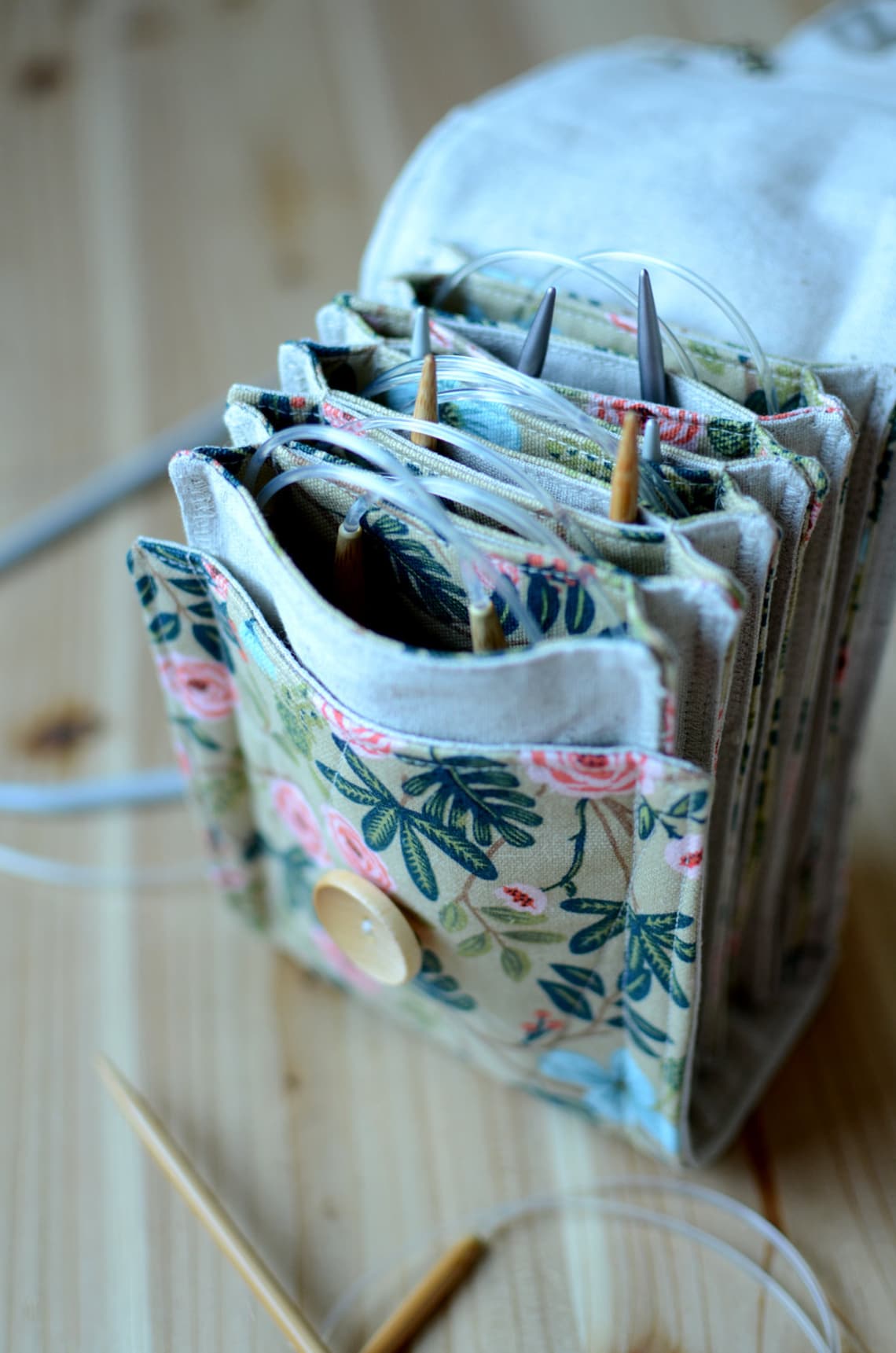 Circular Knitting Needle Case With a Zipper Pocket Knitting Etsy